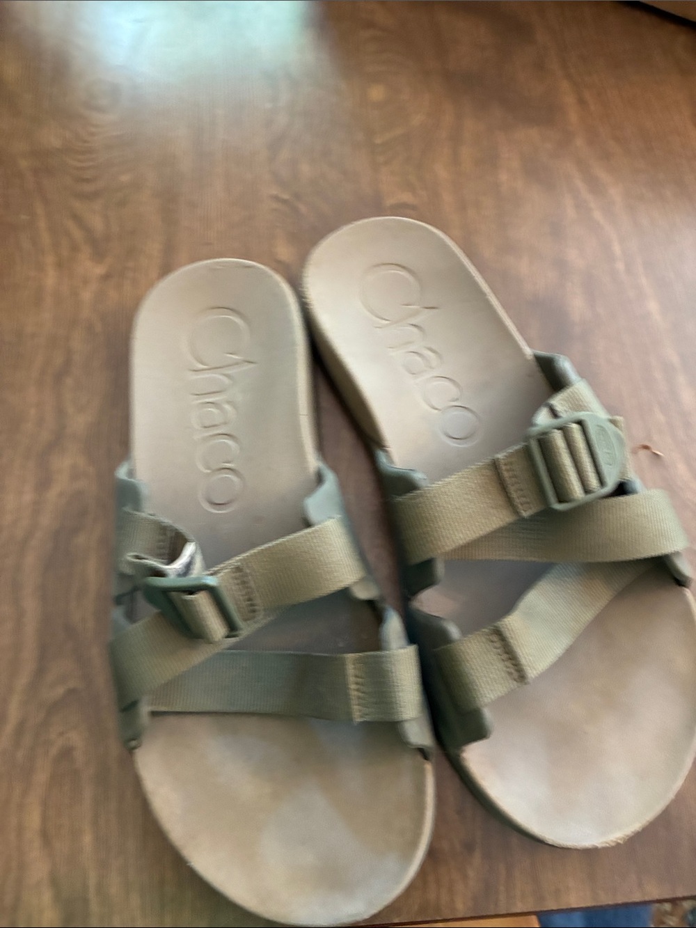 Chaco Men's Olive Green Adjustable Strap Slide Sandals